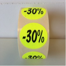 Etiket Ø27mm fluor geel -30% 500/rol Td27511230